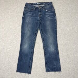 Levi's Bold Curve Modern Rise Straight Leg Jeans Blue Raw Hem Women's Size 28